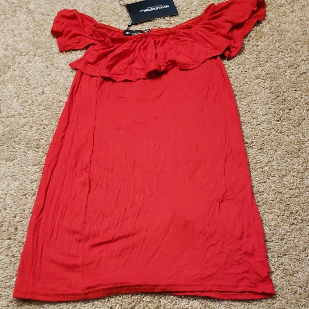 PrettyLittleThing Vibrant Red Mini Dress Or Tank Top